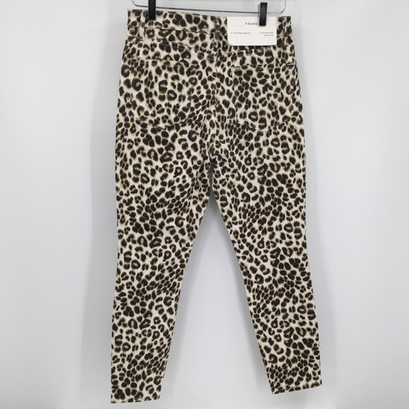 Frame Ali Ultra high rise skinny crop leopard print jeans cigarette new 26 - Picture 6 of 13